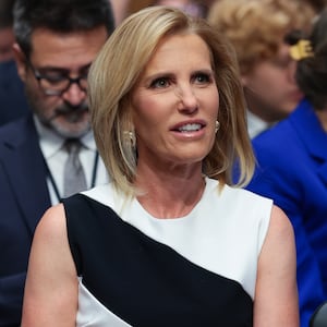 WASHINGTON, DC - JULY 29: Fox News host Laura Ingraham watches from the audience as former NIH Director Anthony Fauci testifies before the Senate Homeland Security and Governmental Affairs Committee hearing on July 29, 2026 in Washington, DC. Fauci was expected to be questioned about his diary entries during his handling of the Covid-19 pandemic. (Photo by Anna Moneymaker/Getty Images)
