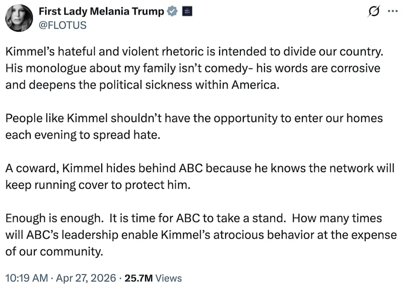 Melania Trump on X
