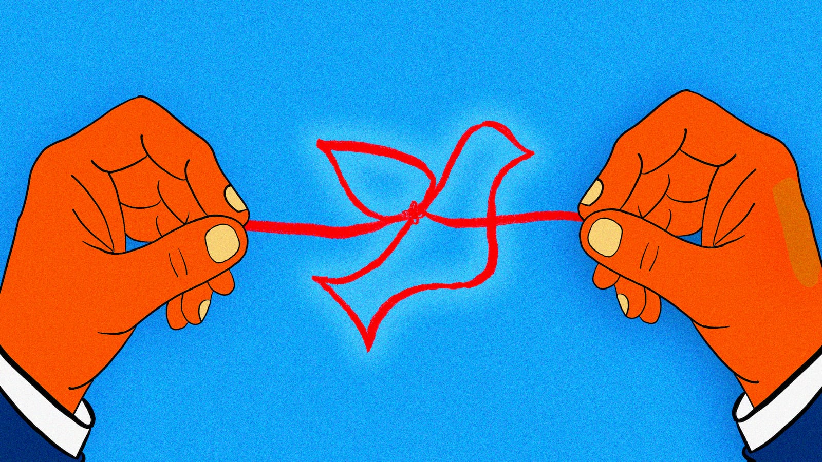 Donald Trump, peace dove illustration