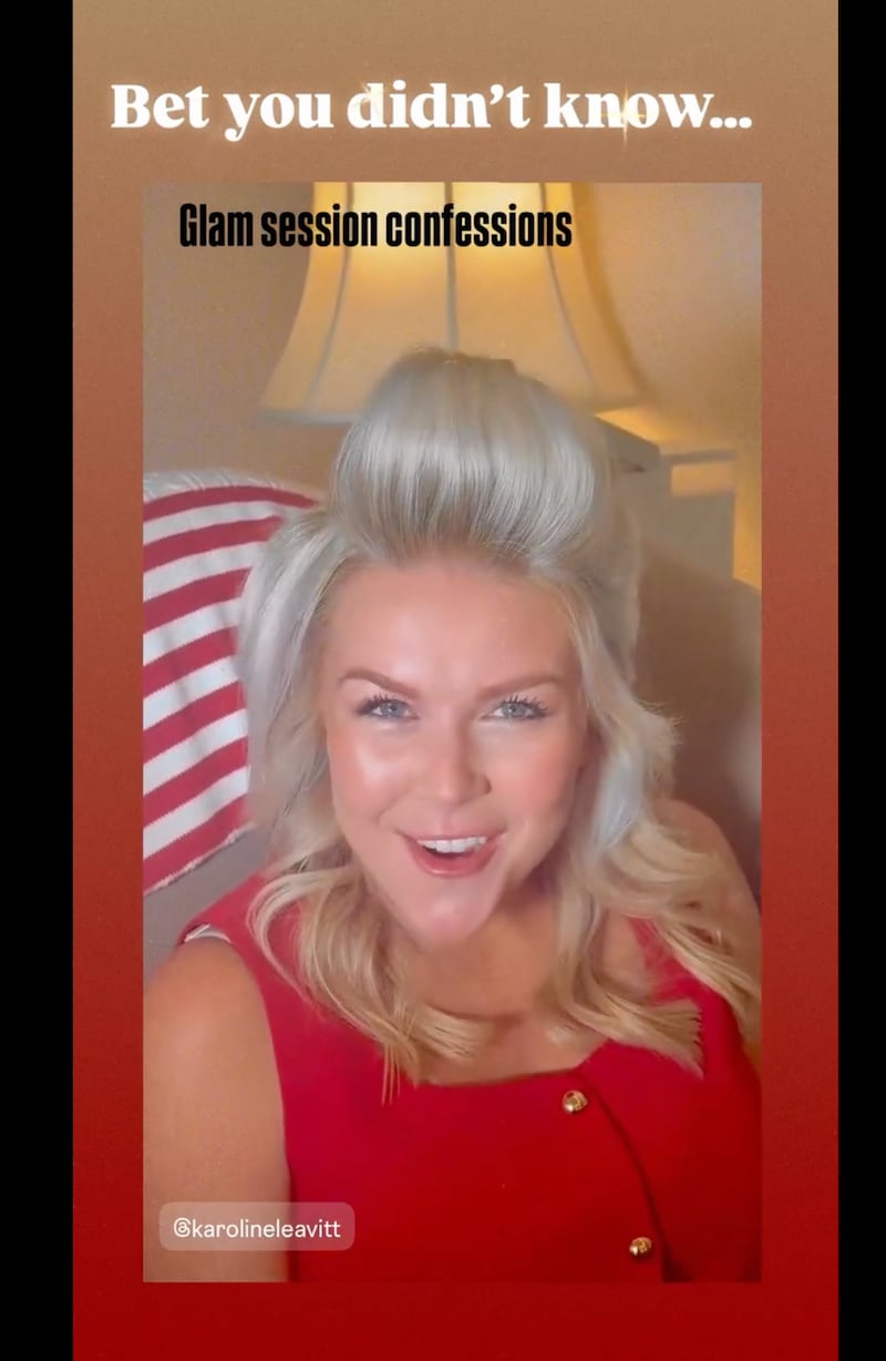 A screengrab of an Instagram Stories clip in which White House Press Secretary Karoline Leavitt claims she's "silly" and not the person seen at the podium where she's "getting at it."