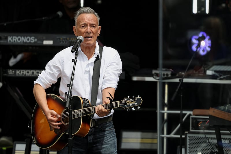 Bruce Springsteen performs during a dedication ceremony for the opening of the Obama Presidential Center in Chicago, Illinois, U.S., June 18, 2026. REUTERS/Brendan McDermid