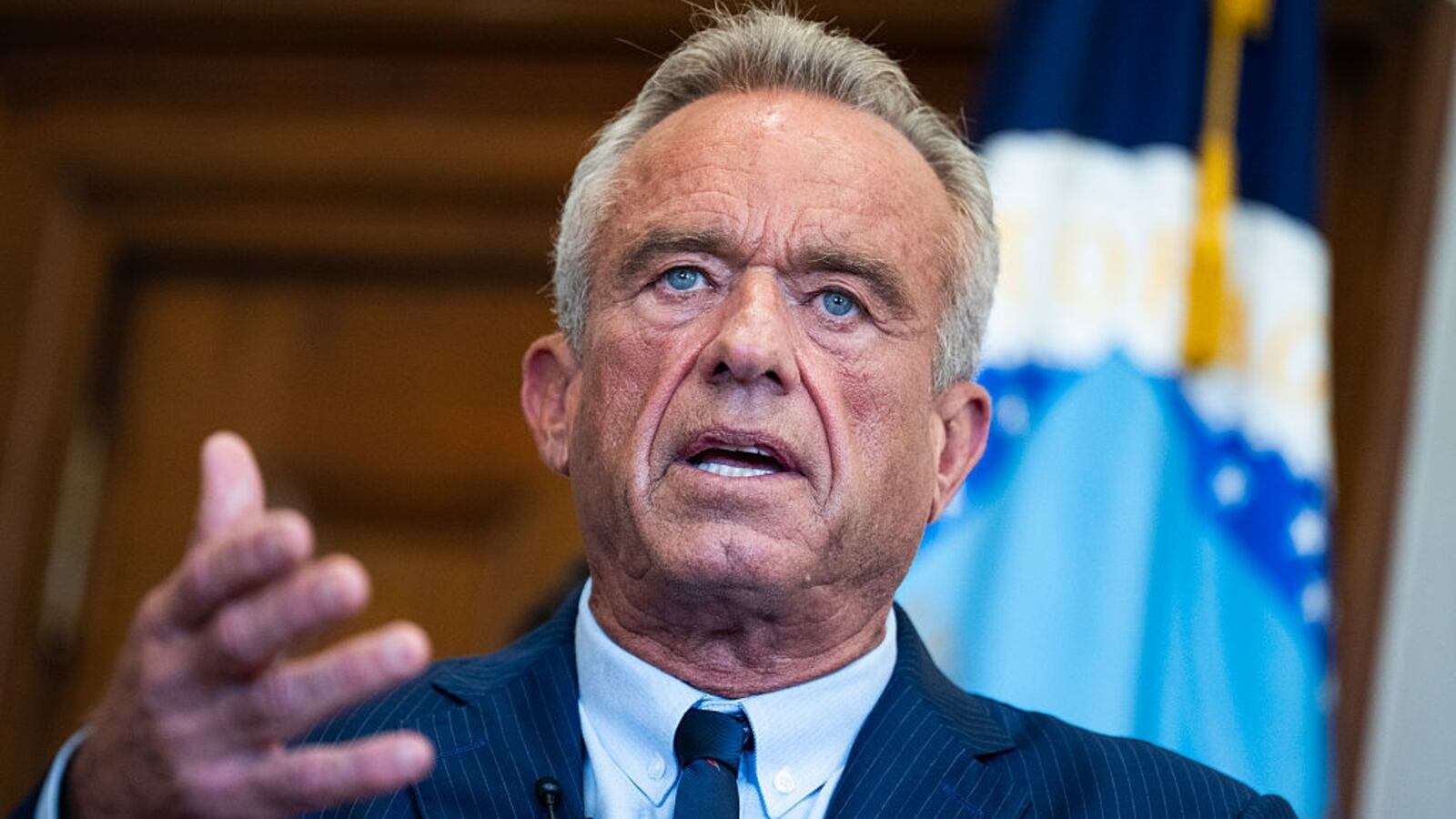 HHS Secretary Robert F. Kennedy Jr., speaks at an event where Secretary of Agriculture Brooke Rollins signed SNAP food choice waivers at the USDA Whitten Building on Monday, August 4, 2025.