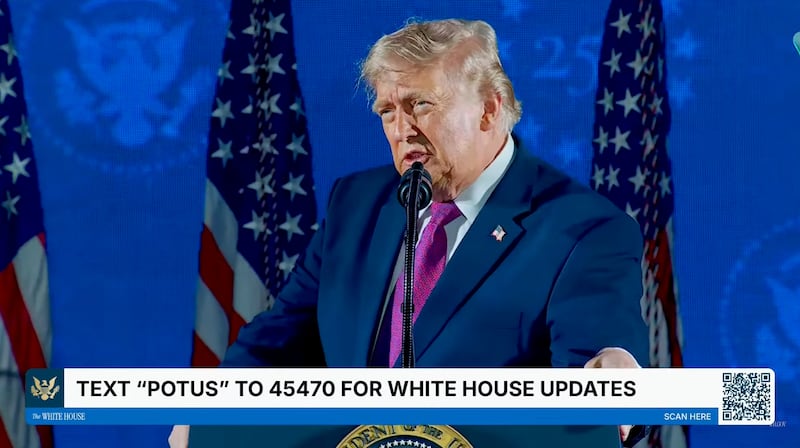 The White House's "Trump TV" station showed the president's July 3 speech in front of Mt. Rushmore.