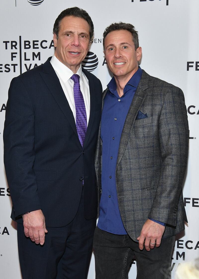 Governor of New York Andrew Cuomo and Chris Cuomo attend a screening