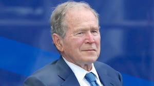 Former President George W. Bush attends the dedication ceremony for the opening of the Barack Obama Presidential Center, in John Lewis Plaza, on June 18, 2026 in Chicago, Illinois.