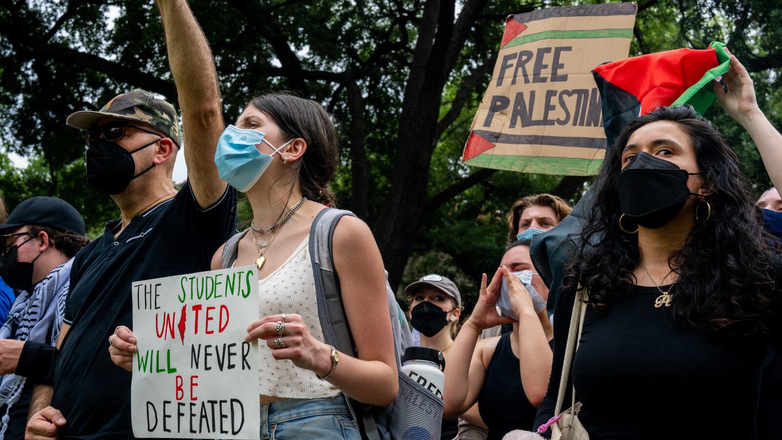 Pro-Palestinian student protestors in Austin