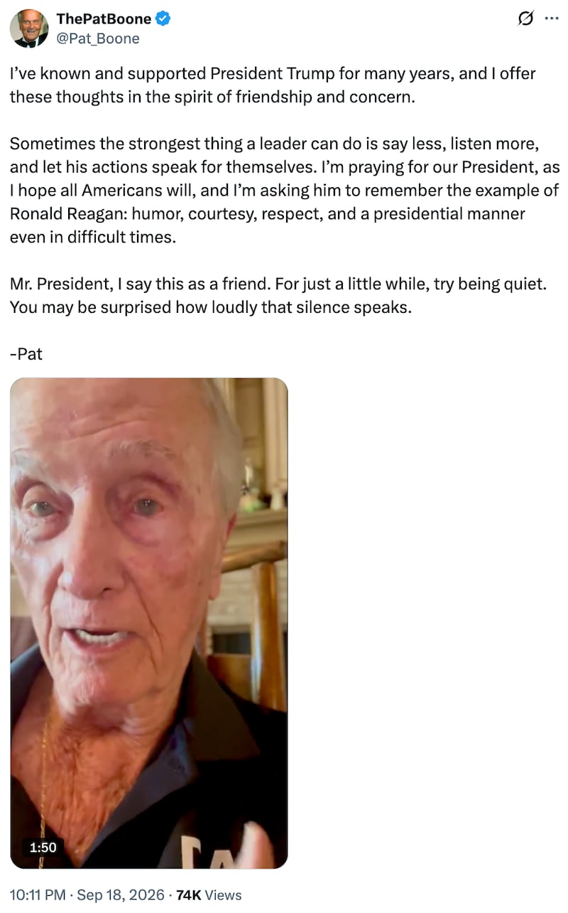 Pat Boone on X
