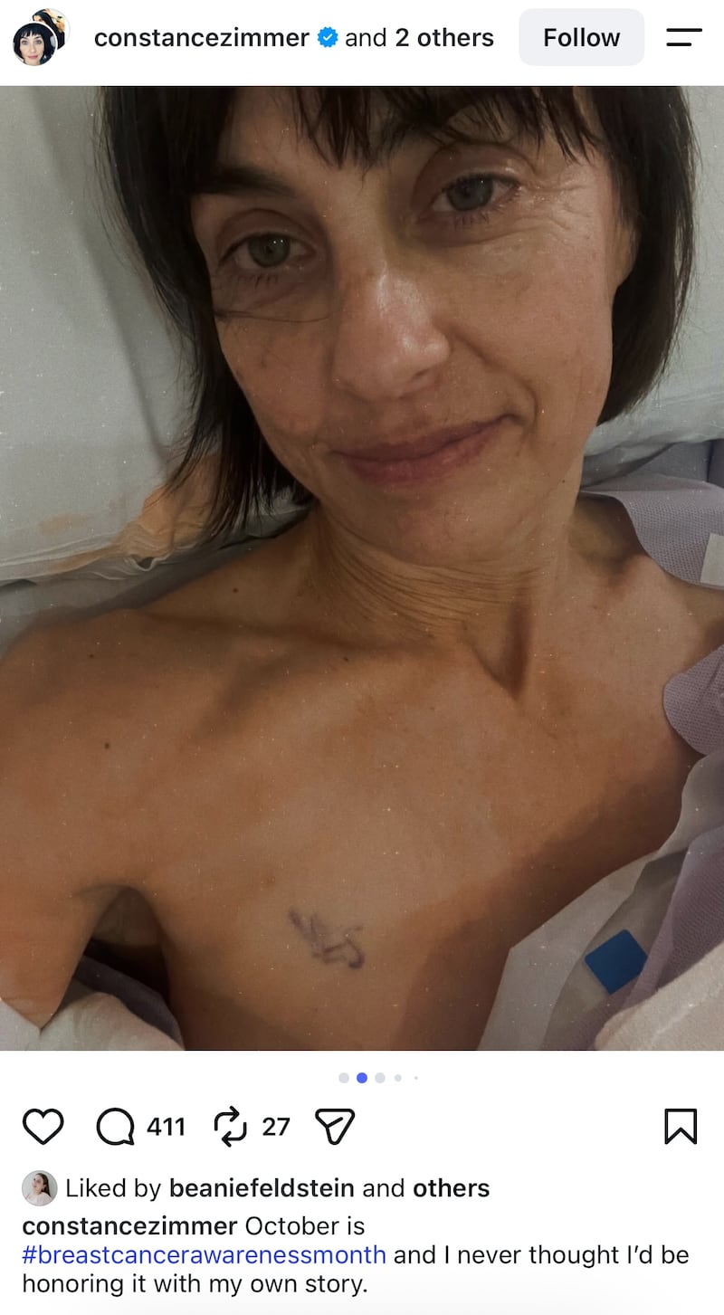Constance Zimmer posted her story on Instagram about quietly battling breast cancer while promoting the Love Story series.