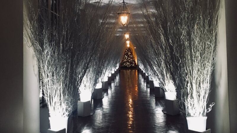 Melania's ghoulish Christmas decorations in 2017.