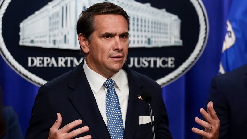 Acting U.S. Attorney General Todd Blanche speaks during a press conference at the Justice Department, in Washington, D.C., U.S., June 11, 2026.