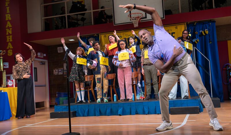 Matt Manuel and the cast of "Spelling Bee"