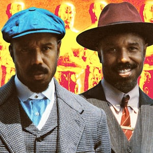 A photo illustration of production stills from Sinners and One Battle After Another.