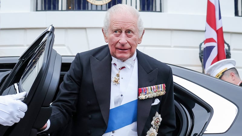 King CharlesWASHINGTON, DC - APRIL 28: King Charles III arrives for a state dinner at the White House on April 28, 2026 in Washington, DC. In his first visit to the U.S. as the British monarch, King Charles III addressed a joint meeting of Congress as part of a multi-day trip to the nation's capital, New York City, and Virginia celebrating the United States of America's 250th anniversary of its independence.  (Photo by Anna Moneymaker/Getty Images)