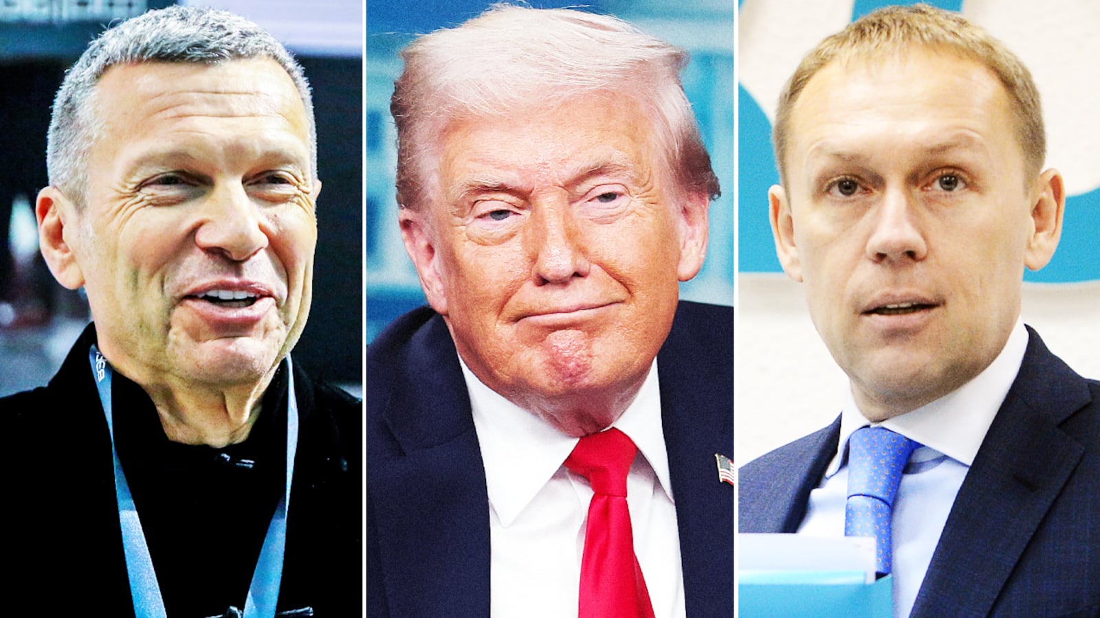 Vladimir Solovyov, Donald Trump, and Andrey Lugovoy.