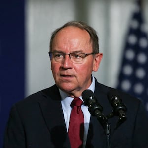 Rep. Tom Tiffany (R-WI) speaks, before U.S. Vice President JD Vance discusses anti-fraud initiatives during a visit to Wisconsin Air National Guard's 128th Air Refueling Wing, at Milwaukee Mitchell Airport in Milwaukee, Wisconsin, U.S. July 8, 2026. REUTERS/Jim Vondruska