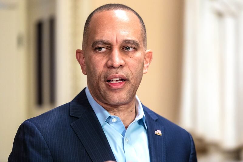 House Minority Leader Hakeem Jeffries (D-NY) speaks to the press