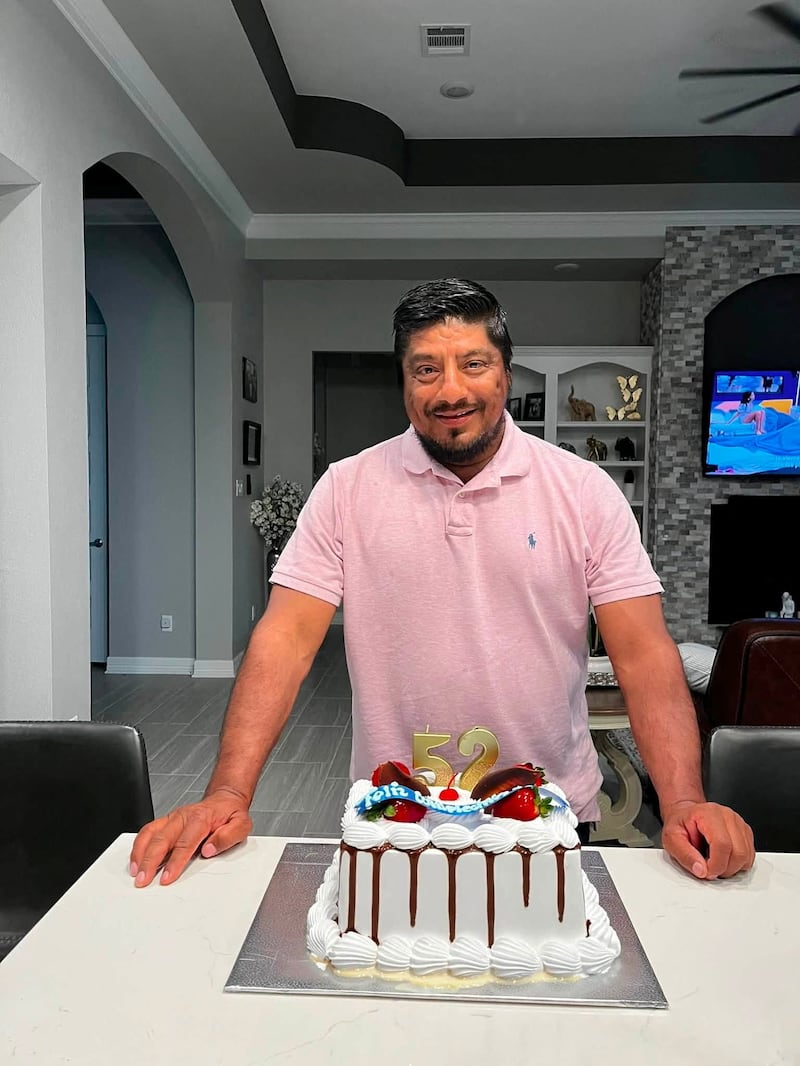 Lorenzo Salgado Araujo in front of a cake
