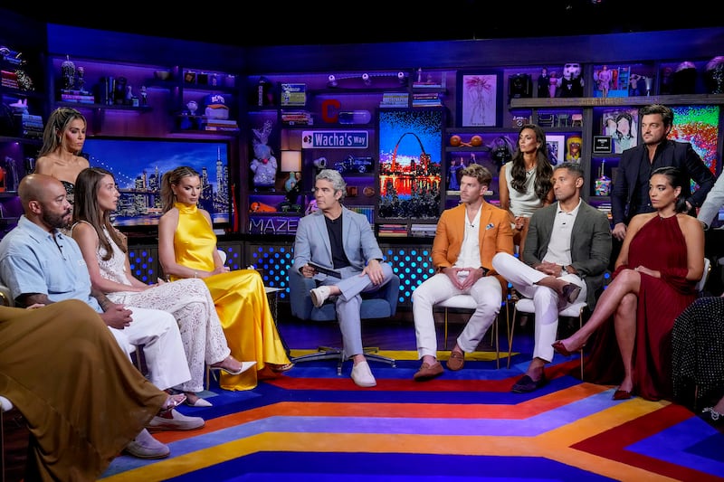 Gavin Moseley, Georgina Ferzli, Amanda Batula, Lindsay Hubbard, Andy Cohen, Kyle Cooke, Whitney Fransway, Kenny Martin, Eoin Heavey, and Danielle Olivera