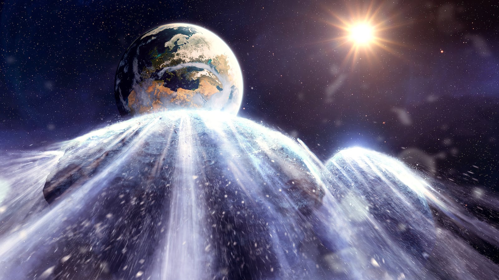 Asteroid hurtling towards Earth.