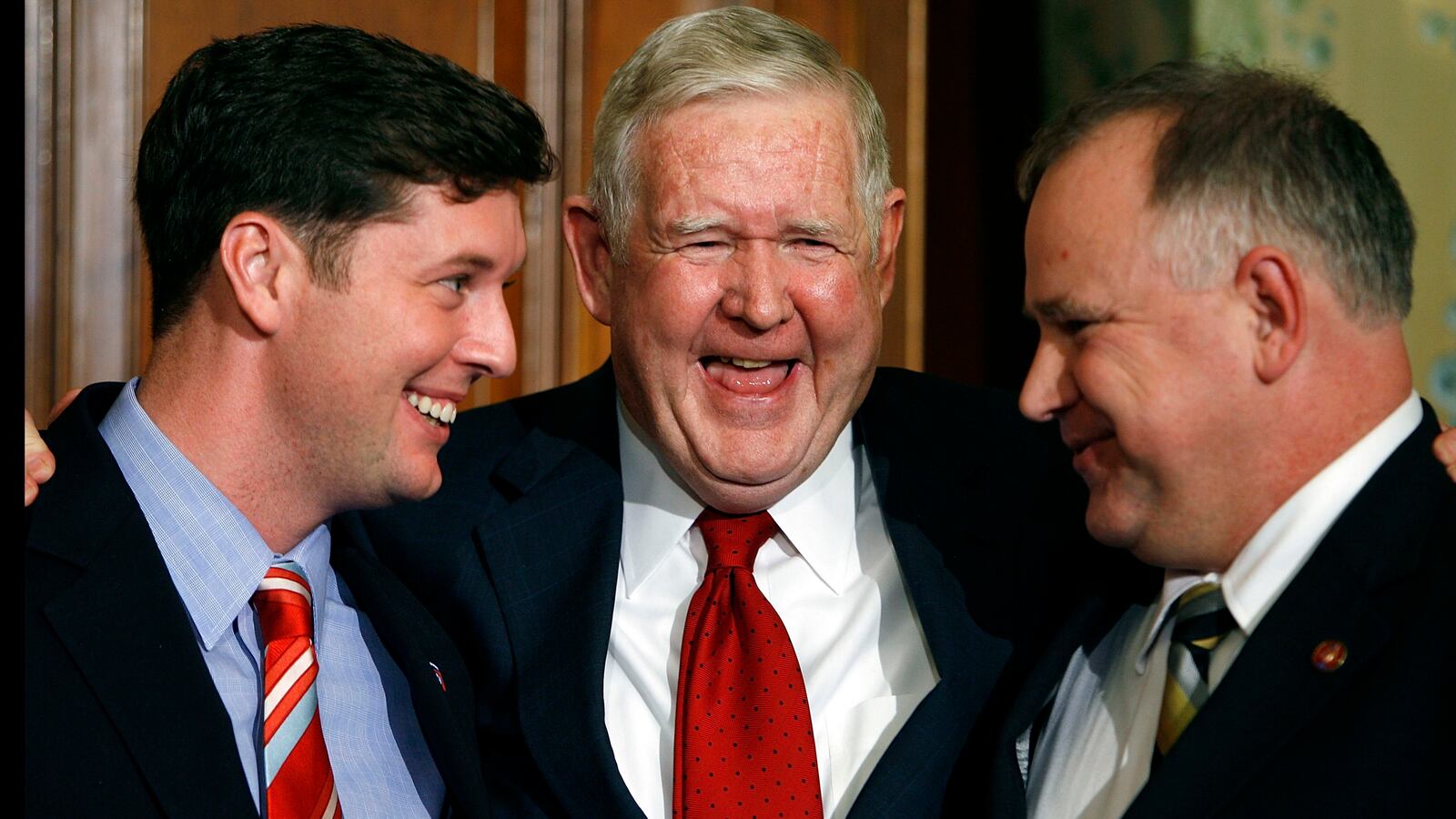 Former Reps. Patrick Murphy (D-PA), John P. Murtha (D-PA) and Tim Walz (D-MN) at a news conference