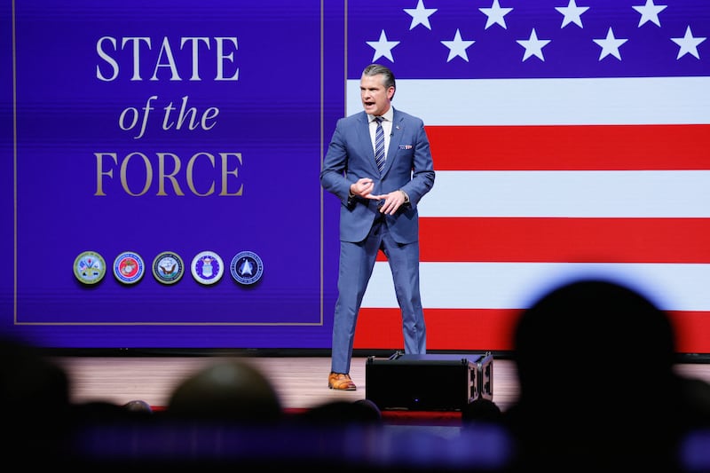 Defense Secretary Pete Hegseth whined about the media, blasted "weirdos" and bragged about cutting generals in his 2026 "State of the Force" address at Marine Corps Base Quantico in Quantico, Virginia, US, September 30, 2026.