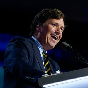 Tucker Carlson, founder of Tucker Carlson Network, speaks on Day 4 of the Republican National Convention (RNC), U.S., July 18, 2024.