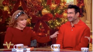 Joy Behar squeezes Kumail Nanjiani’s muscles on The View.