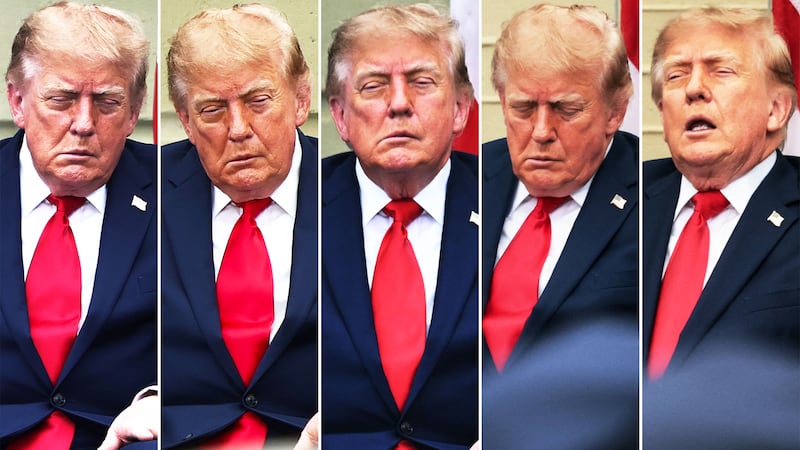 Donald Trump asleep at the Pentagon during the September 11 memorial