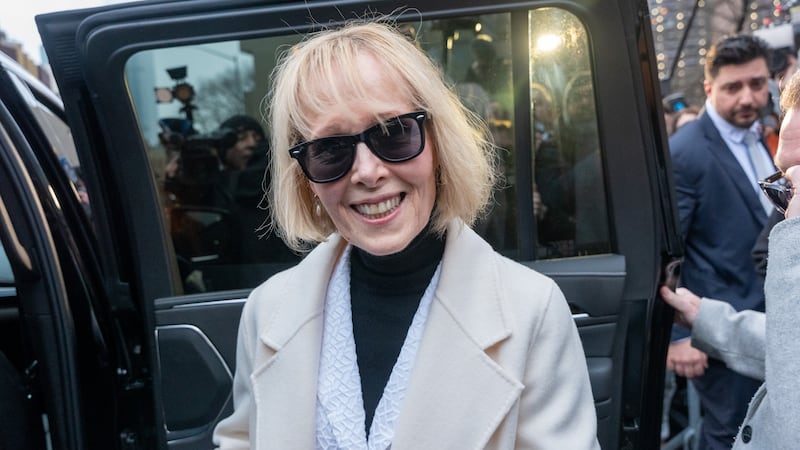 NEW YORK, NEW YORK - JANUARY 26: E. Jean Carroll departs a Manhattan federal court at the conclusion of her defamation suit against Donald Trump on January 26, 2024 in New York City. A New York jury has awarded Carroll 83.3 million dollars in her civil trial against Trump. (Photo by Spencer Platt/Getty Images)