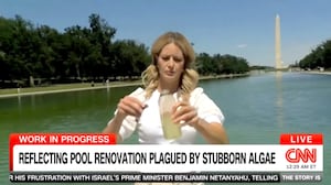 CNN's Sunlen Serfaty by the Lincoln Memorial Reflecting Pool.
