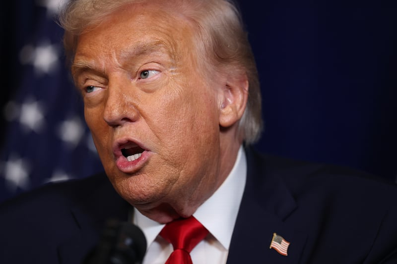 President Donald Trump at his Mar-a-Lago club on December 29, 2025 in Palm Beach, Florida.