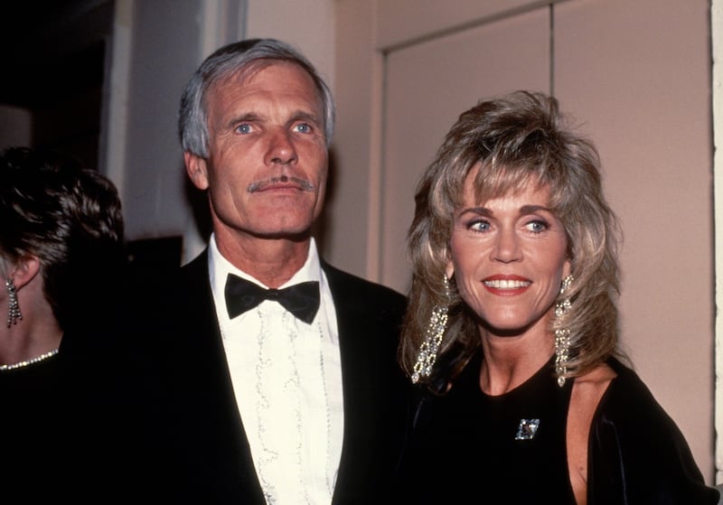 NEW YORK, NY - CIRCA 1990: Ted Turner and Jane Fonda circa 1990 in New York City. (Photo by Robin Platzer/IMAGES/Getty Images)