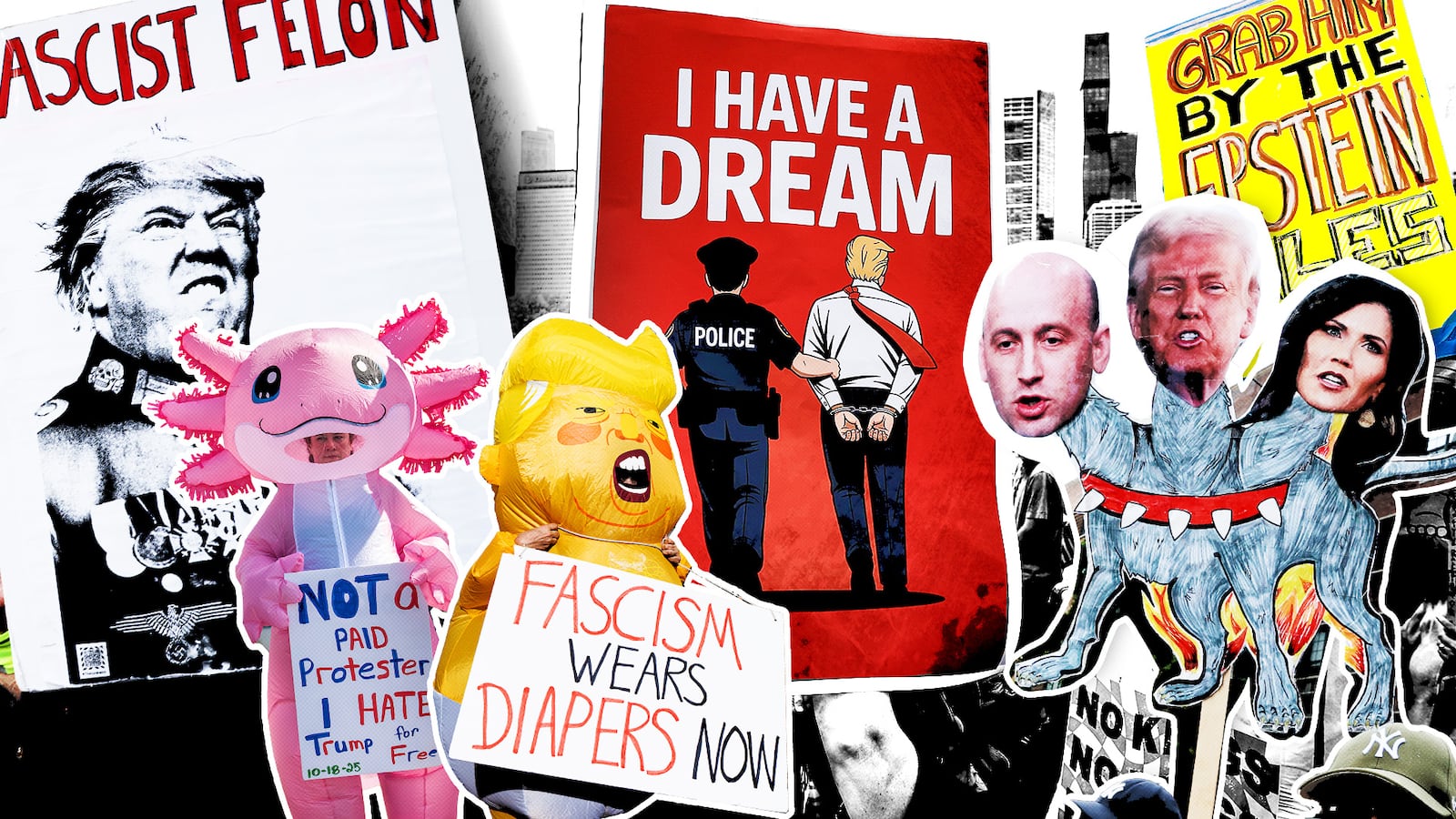 Signs from the No Kings Protest 2 on October 18, 2025