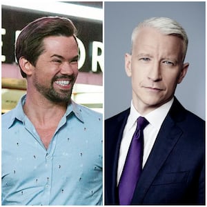 Andrew Rannells and Anderson Cooper