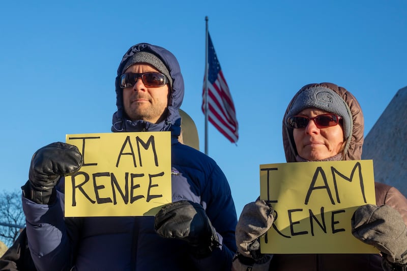 Detroit, Michigan USA, 11 January 2026, A protest organized by Indivisible Michigan protested the killing of Renee Nichole Good in Minneapolis by a federal immigration agent. (Photo by: Jim West/UCG/Universal Images Group via Getty Images)