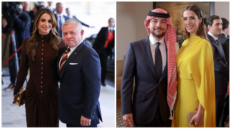 King Abdullah and Queen Rania of Jordan (left) who are not to be mistaken for (right) Crown Prince Hussein and Princess Rajwa, unless apparently you are the Vances.