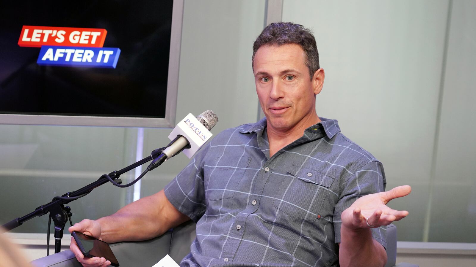 Chris Cuomo speaks on his SiriusXM podcast.