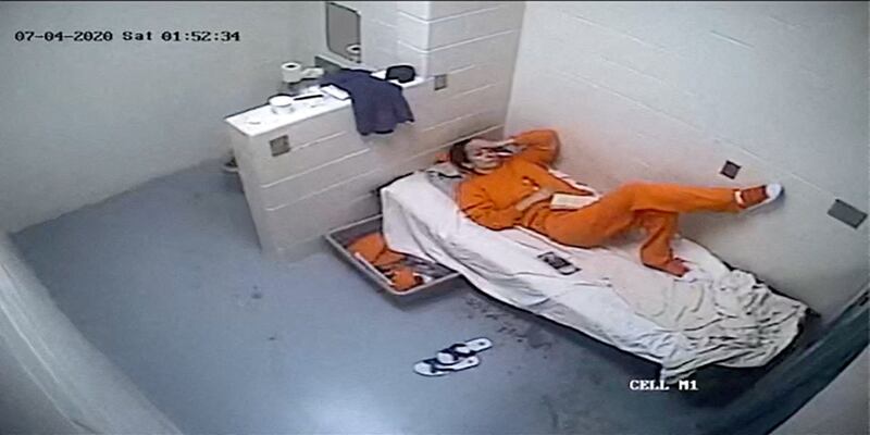 Ghislaine Maxwell, the convicted and jailed associate of the late financier and convicted sex offender Jeffrey Epstein, lies in her cell in Brooklyn's Metropolitan Detention Center in a still image from video dated July 4, 2020 and released by the Department of Justice in Washington, D.C., U.S., on January 30, 2026 as part of a new trove of documents from its investigations into the late financier and convicted sex offender Jeffrey Epstein.