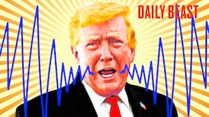 A photo illustration of President Donald Trump for The Daily Beast podcast with Kurt Andersen.