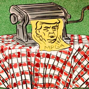 Donald Trump, pasta illustration