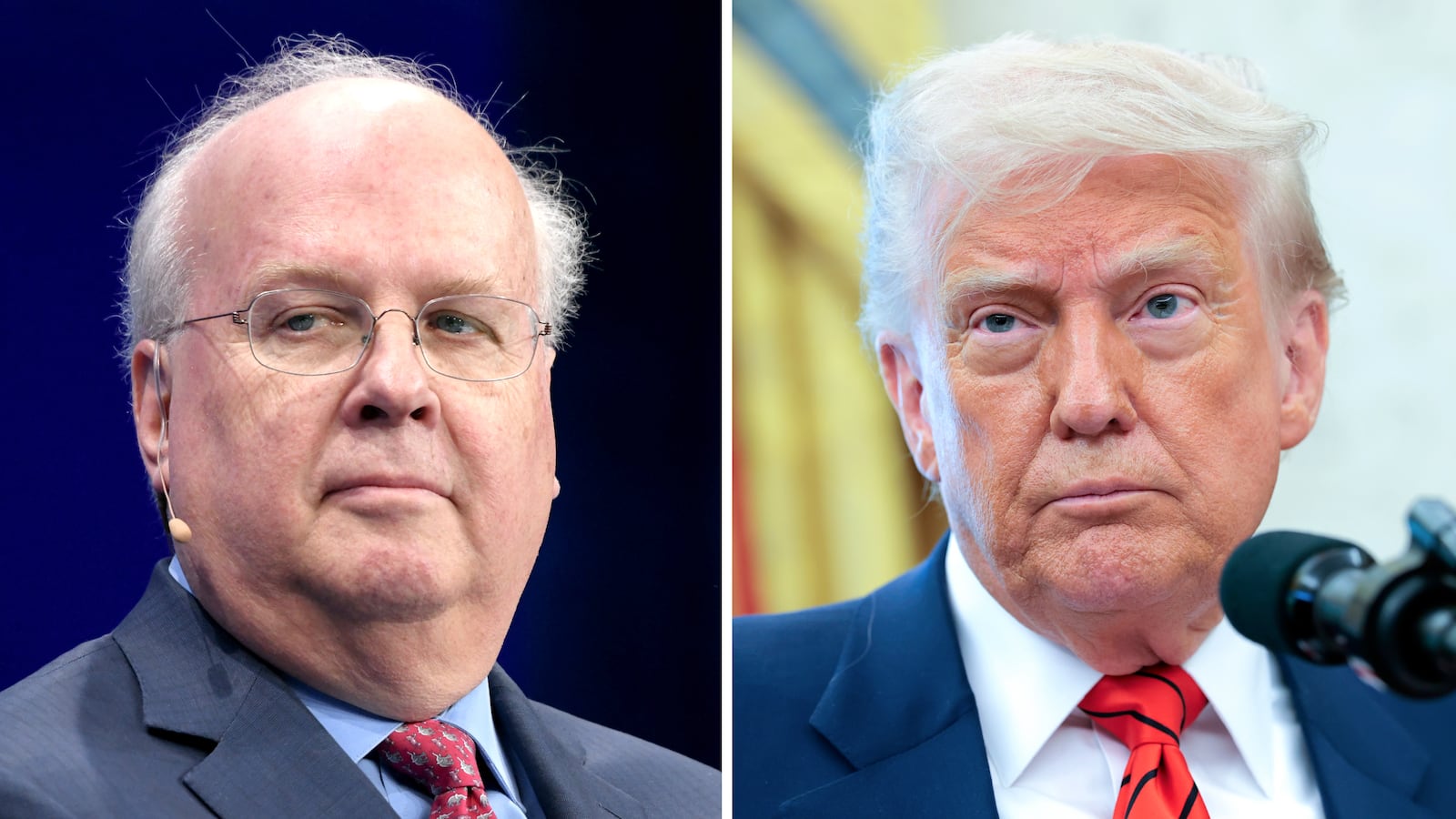 Karl Rove and Donald Trump.