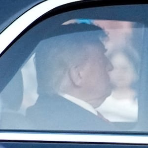 U.S. President Donald Trump arrives at Madison Square Garden ahead of Game Three of the NBA Finals between the New York Knicks and San Antonio Spurs in New York City, U.S., June 8, 2026.  REUTERS/Eduardo Munoz     TPX IMAGES OF THE DAY