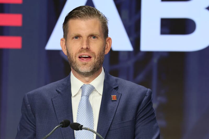 Eric Trump wildly ranted about Special Counsel Jack Smith "planting manila folders" in the classified documents investigation after dozens of boxes were removed from Mar-a-Lago in 2022.