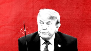 Donald Trump with one sad sparkler.