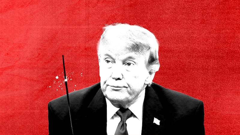 Donald Trump with one sad sparkler.