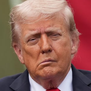 President Donald Trump attends a September 11th observance event in the courtyard of the Pentagon September 11, 2025 in Arlington, Virginia.
