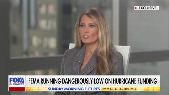 Melania Trump told Maria Bartiromo that her work with FEMA meant hurricane victims saw they had support.