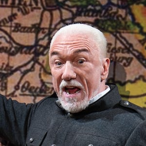 (back row) Patrick Page (Dragutin “Apis” Dimitrijevic)
(front row; l to r) Jason Sanchez (Nedeljko), Adrien Rolet (Trifko), Jake Berne (Gavrilo)