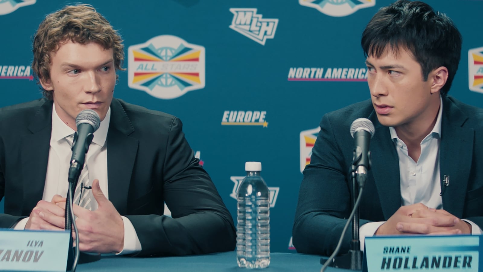 Connor Storrie and Hudson Williams in Heated Rivalry