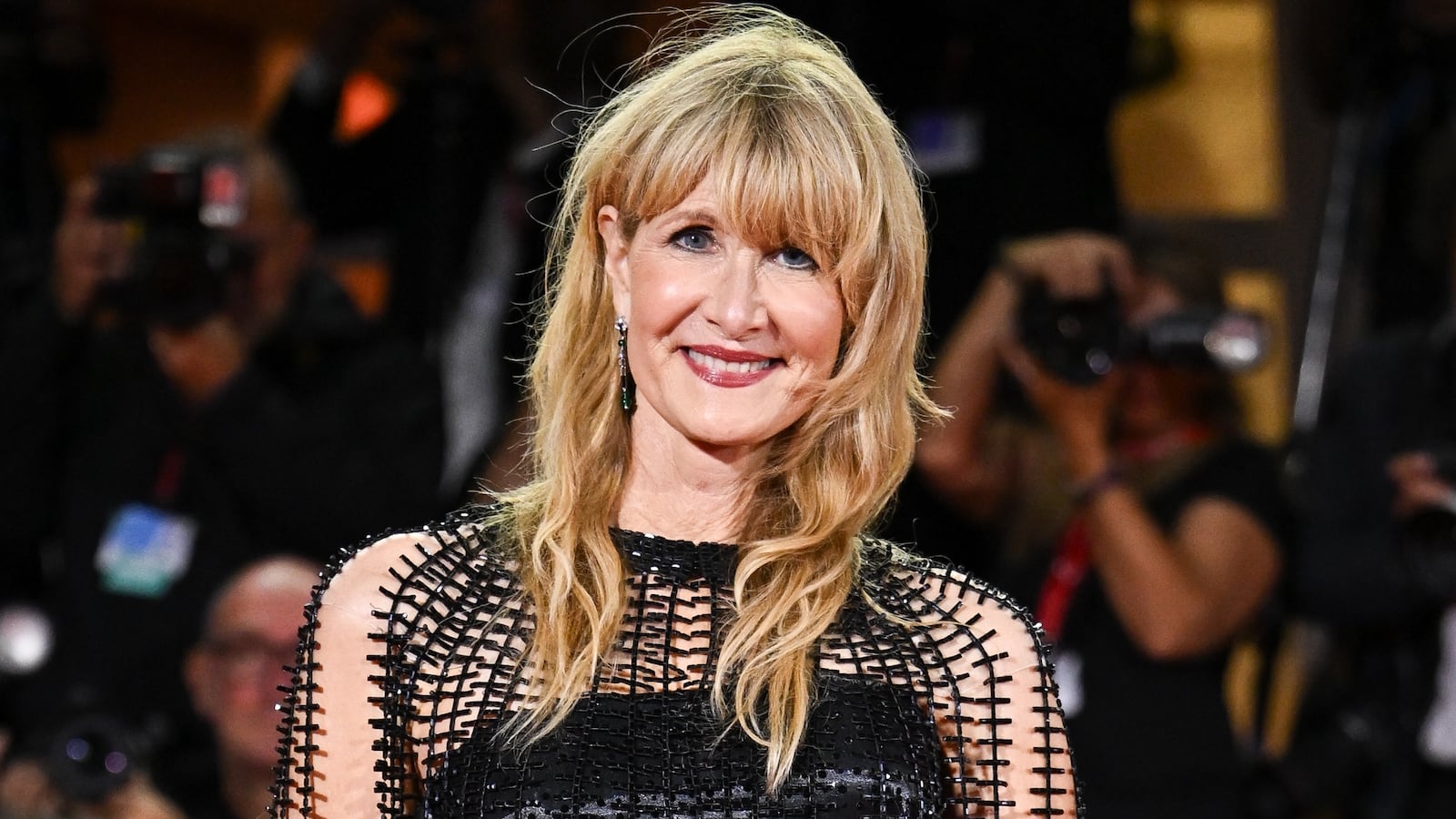 Laura Dern attends the "Jay Kelly" red carpet during the 82nd Venice International Film Festival on August 28, 2025 in Venice, Italy.